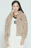 ロマンティッククラウン(ROMANTIC CROWN) WOMANS FLEECE HOODIE ZIP UP_BEIGE