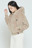 ロマンティッククラウン(ROMANTIC CROWN) WOMANS FLEECE HOODIE ZIP UP_BEIGE