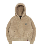 ロマンティッククラウン(ROMANTIC CROWN) WOMANS FLEECE HOODIE ZIP UP_BEIGE