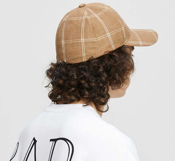 ベドインベド(BADINBAD) PLAIN LOGO CHECK CAP_BROWN