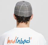 ベドインベド(BADINBAD) PLAIN LOGO CHECK CAP_GREY