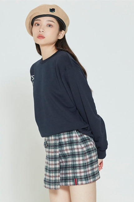 ロマンティッククラウン(ROMANTIC CROWN) MODERN LAUREL LOGO SWEATSHIRT_NAVY