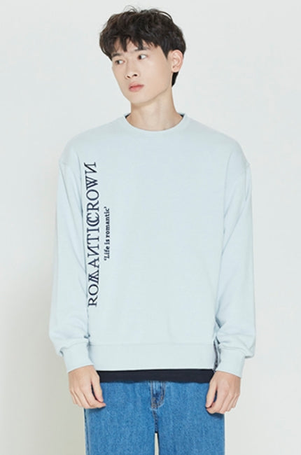 ロマンティッククラウン(ROMANTIC CROWN) MODERN LAUREL LOGO SWEATSHIRT_SKY BLUE