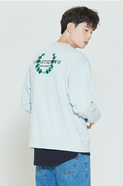 ロマンティッククラウン(ROMANTIC CROWN) MODERN LAUREL LOGO SWEATSHIRT_SKY BLUE