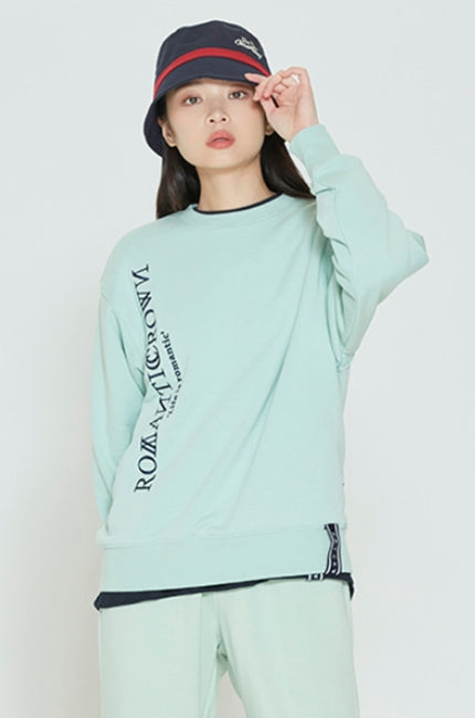 ロマンティッククラウン(ROMANTIC CROWN) MODERN LAUREL LOGO SWEATSHIRT_LIGHT GREEN