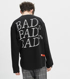 ベドインベド(BADINBAD) SERIF FONT LONG SLEEVE_BLACK