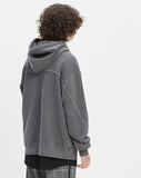 ベドインベド(BADINBAD) CUT OFF SEWING HOODIE_CHARCOAL