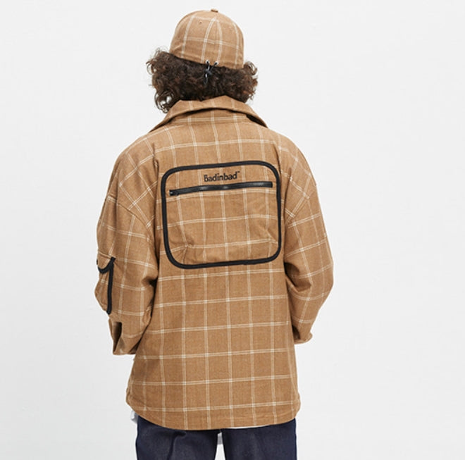ベドインベド(BADINBAD)  ICONIC CHECK JACKET_BROWN