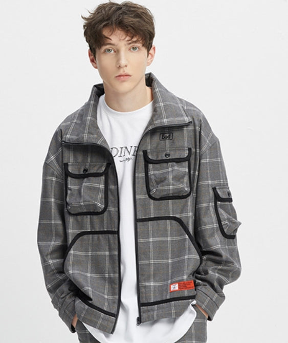 ベドインベド(BADINBAD) ICONIC CHECK JACKET_GREY