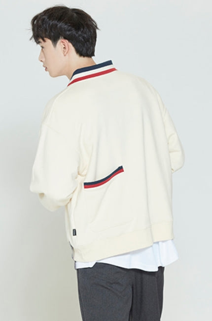 ロマンティッククラウン(ROMANTIC CROWN) BACK POCKET COLLAR SWEATSHIRT_OATMEAL