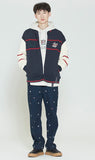 ロマンティッククラウン(ROMANTIC CROWN) SUNDAY SYNDROME BASEBALL COTTON CARDIGAN_NAVY