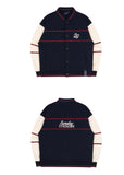 ロマンティッククラウン(ROMANTIC CROWN) SUNDAY SYNDROME BASEBALL COTTON CARDIGAN_NAVY