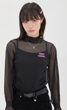 TARGETTO(ターゲット)  FRILL LACE TURTLENECK_BLACK