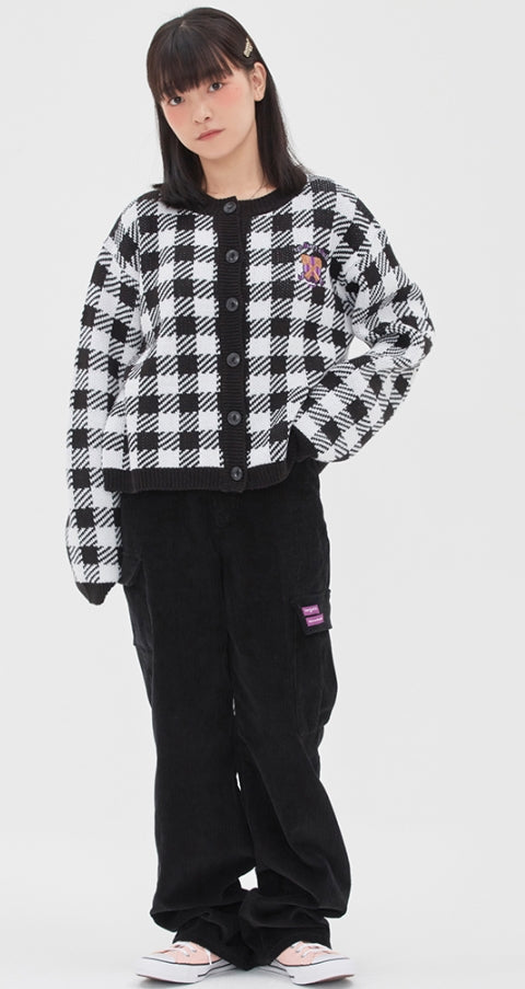 TARGETTO(ターゲット) GINGHAM CHECK CARDIGAN_BLACK