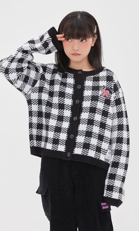 TARGETTO(ターゲット) GINGHAM CHECK CARDIGAN_BLACK