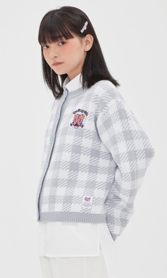 TARGETTO(ターゲット) GINGHAM CHECK CARDIGAN_LIGHT BLUE