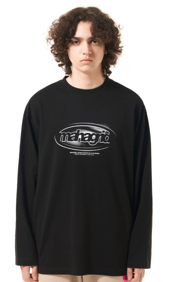 mahagrid (マハグリッド)  OVAL LOGO LS TEE [BLACK]