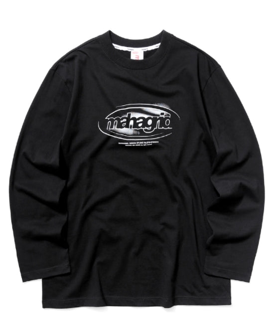 mahagrid (マハグリッド)  OVAL LOGO LS TEE [BLACK]