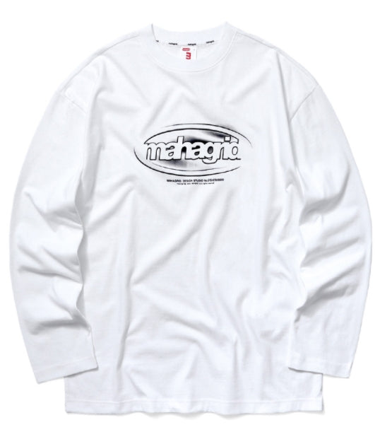 mahagrid (マハグリッド)  OVAL LOGO LS TEE [WHITE]