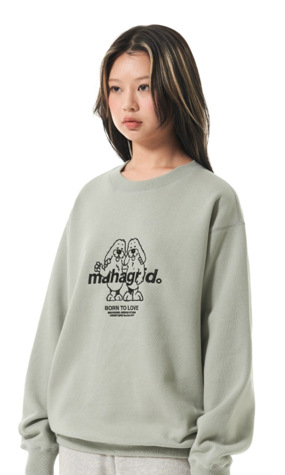 mahagrid (マハグリッド)   TWIN DOGGY SWEATSHIRT [SAGE]
