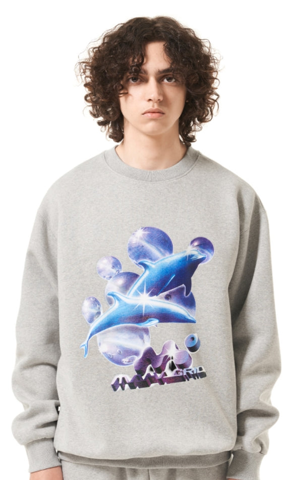 mahagrid (マハグリッド)  DOLPHIN SWEATSHIRT [GREY]