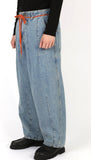 アジョバイアジョ（AJOBYAJO) Washed Denim Oversized Pants [Blue]