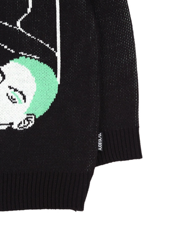 アジョバイアジョ（AJOBYAJO) Two Women Oversized Sweater [Black]