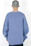 アジョバイアジョ（AJOBYAJO)   Oversized Slogan Wool Knit Sweater [Lilac]