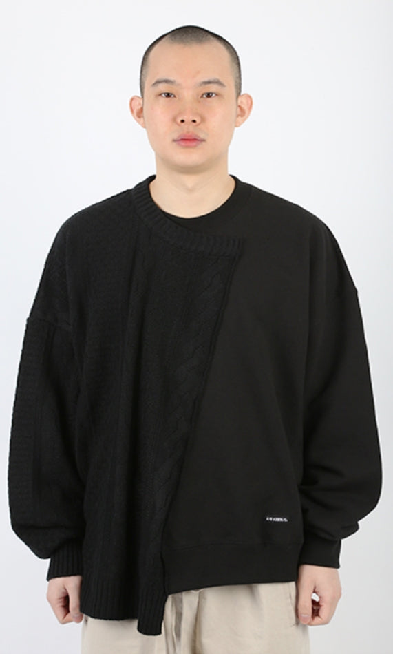アジョバイアジョ（AJOBYAJO)    Oversized Sweater and Sweatshirt [Black]