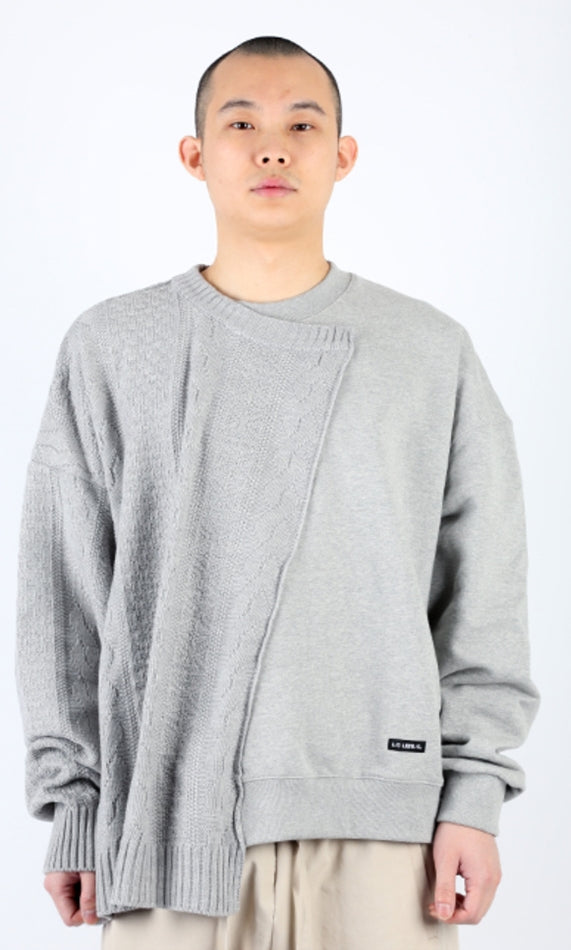 アジョバイアジョ（AJOBYAJO)     Oversized Sweater and Sweatshirt [Melange Grey]