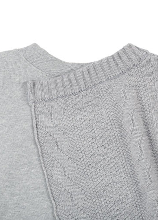 アジョバイアジョ（AJOBYAJO)     Oversized Sweater and Sweatshirt [Melange Grey]