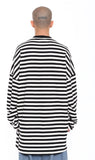 アジョバイアジョ（AJOBYAJO) Oversized Stripe Mixed T-Shirt [Ivory]