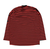 アジョバイアジョ（AJOBYAJO) Oversized Stripe Mixed T-Shirt [Red]