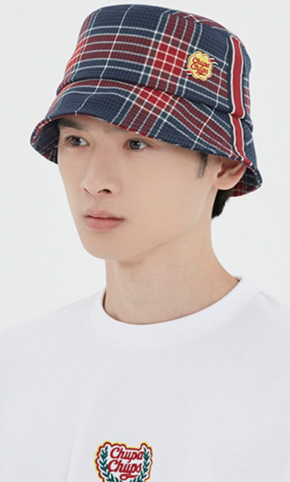 ロマンティッククラウン(ROMANTIC CROWN)  [CHUPA CHUPS X RMTCRW]CHECK BUCKET HAT_NAVY