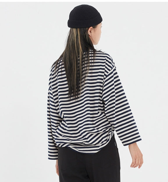 ロマンティッククラウン(ROMANTIC CROWN)  [CHUPA CHUPS X RMTCRW]STRIPED LONG SLEEVE_NAVY