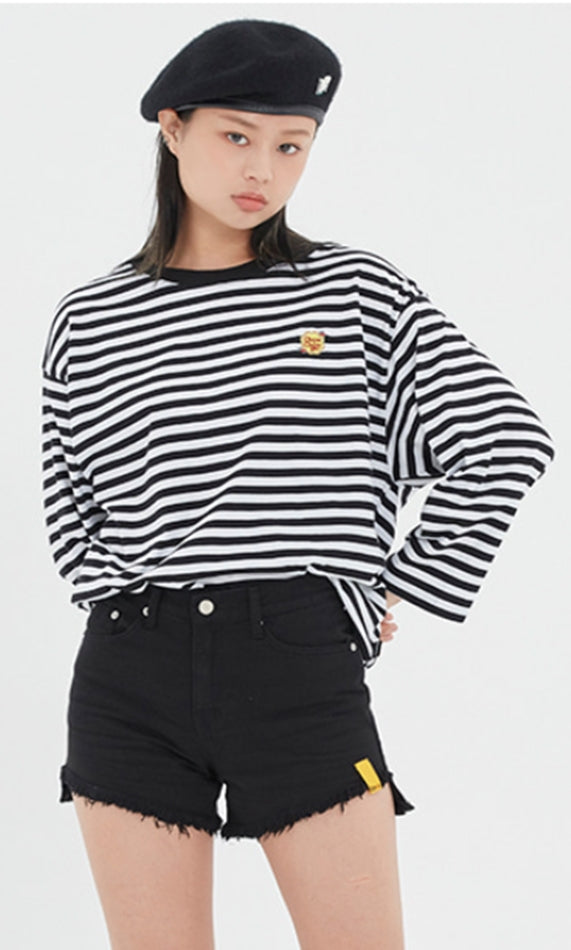 ロマンティッククラウン(ROMANTIC CROWN)  [CHUPA CHUPS X RMTCRW]STRIPED LONG SLEEVE_BLACK