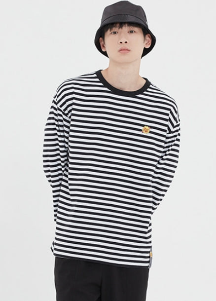 ロマンティッククラウン(ROMANTIC CROWN)  [CHUPA CHUPS X RMTCRW]STRIPED LONG SLEEVE_BLACK