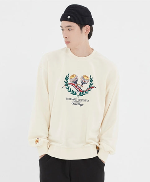 ロマンティッククラウン(ROMANTIC CROWN) [CHUPA CHUPS X RMTCRW]CANDY SWEAT SHIRT_OATMEAL