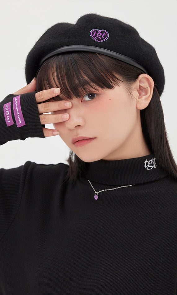 TARGETTO(ターゲット)  HEART LOGO BERET_BLACK