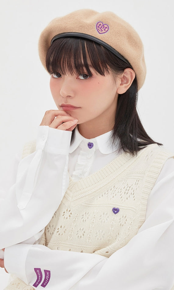 TARGETTO(ターゲット)  HEART LOGO BERET_BEIGE