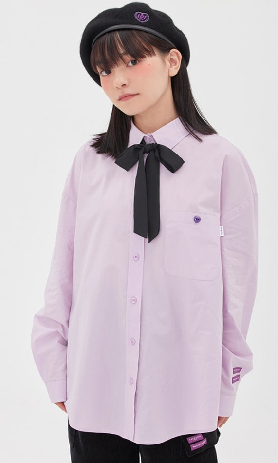 TARGETTO(ターゲット)  RIBBON TIE SHIRT_LIGHT PURPLE