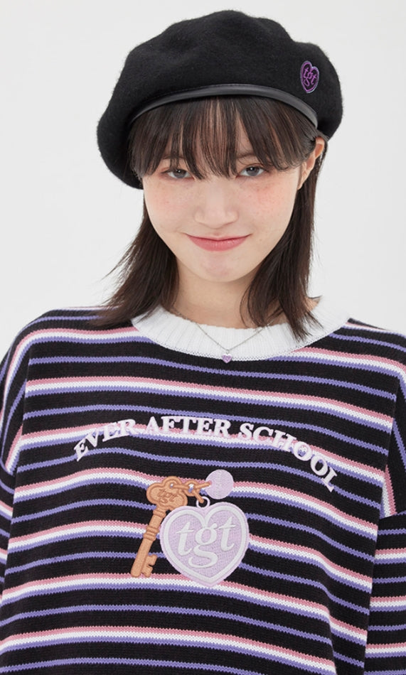 TARGETTO(ターゲット) KEY RING STRIPE KNIT_BLACK