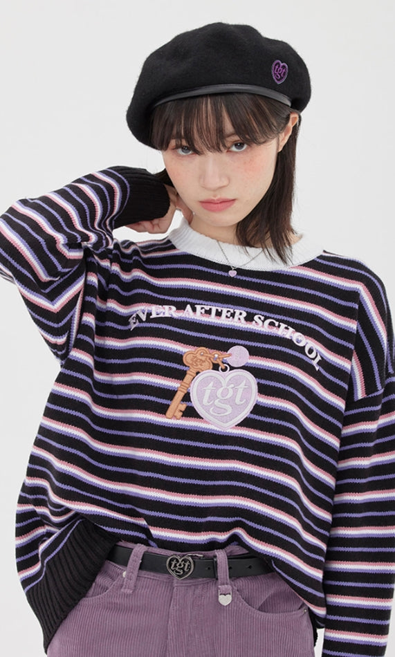 TARGETTO(ターゲット) KEY RING STRIPE KNIT_BLACK
