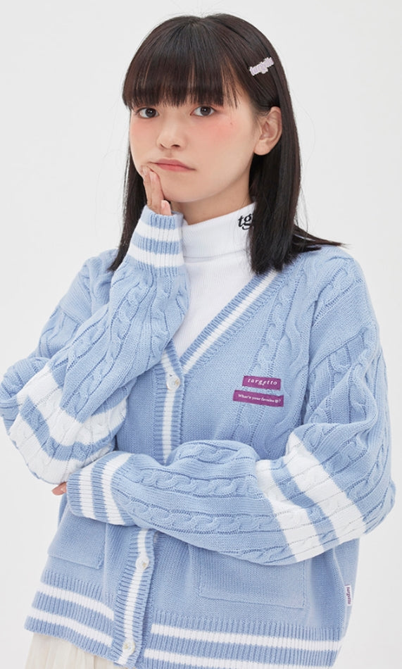 TARGETTO(ターゲット) COMBI CABLE CARDIGAN_LIGHT BLUE
