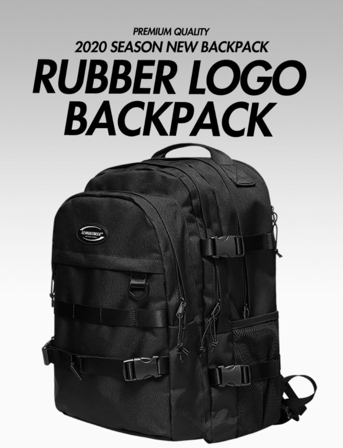 オルモストブルー(Almost Blue) RUBBER LOGO BACKPACK