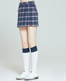 ロマンティッククラウン(ROMANTIC CROWN)  FRONT POCKET CHECK SKIRT_NAVY