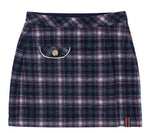 ロマンティッククラウン(ROMANTIC CROWN)  FRONT POCKET CHECK SKIRT_NAVY