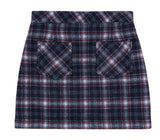 ロマンティッククラウン(ROMANTIC CROWN)  FRONT POCKET CHECK SKIRT_NAVY