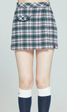 ロマンティッククラウン(ROMANTIC CROWN)    FRONT POCKET CHECK SKIRT_OATMEAL