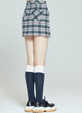 ロマンティッククラウン(ROMANTIC CROWN)    FRONT POCKET CHECK SKIRT_OATMEAL